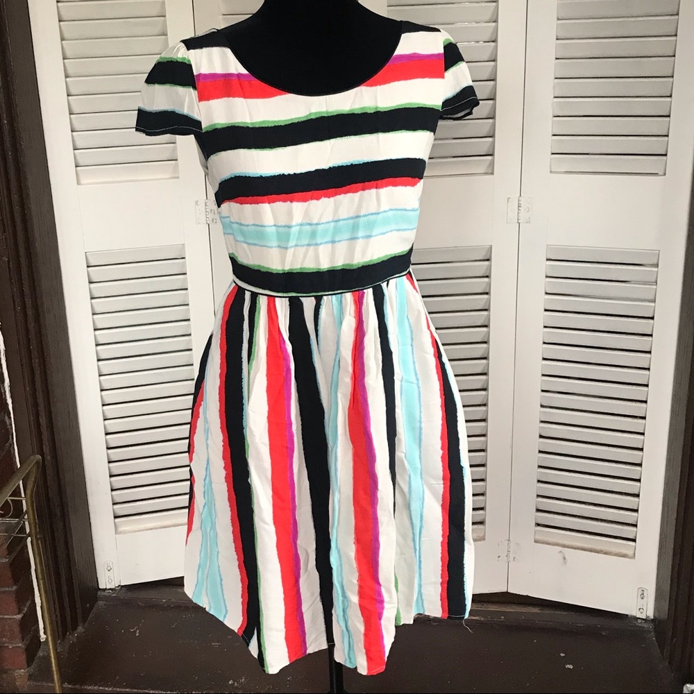 Anthropologie dress Maeve silk twirl fit-n-flair